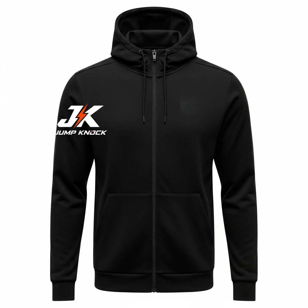 JK Zip Hoodie, Black
